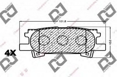DJ PARTS bp1075 -  Комплект тормозных колодок, дисковый тормоз